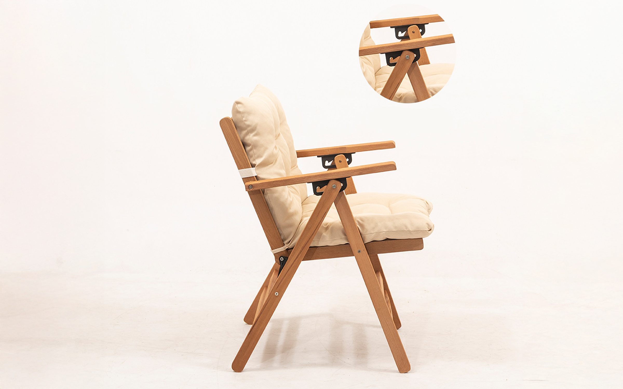 Scaun de gradina Linaro, natural + bej  4